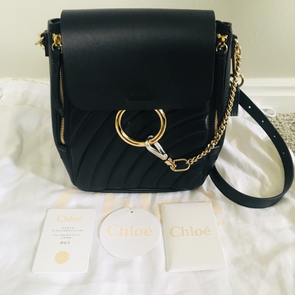 New Authentic CHLOE Small Faye Quilted Leather Backpack